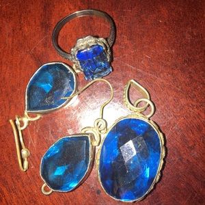 Blue Quartz / Topaz in Sterling Silver Setting